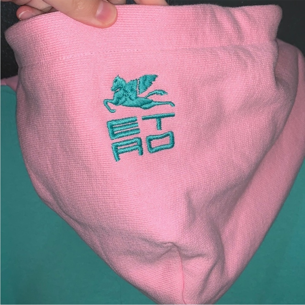 Authentic ETRO colour-block embroidered logo hoodie - Picture 16 of 16